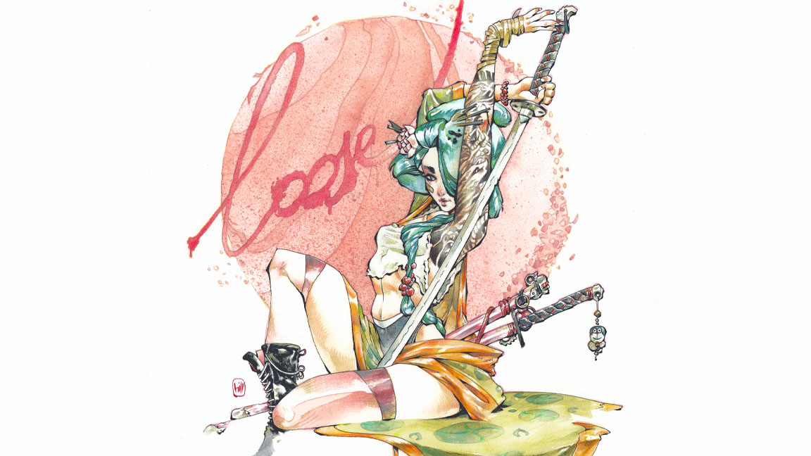 Geisha watercolour painting