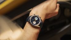 watch against colourful background