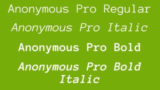 Example of Anonymous Pro in four weights