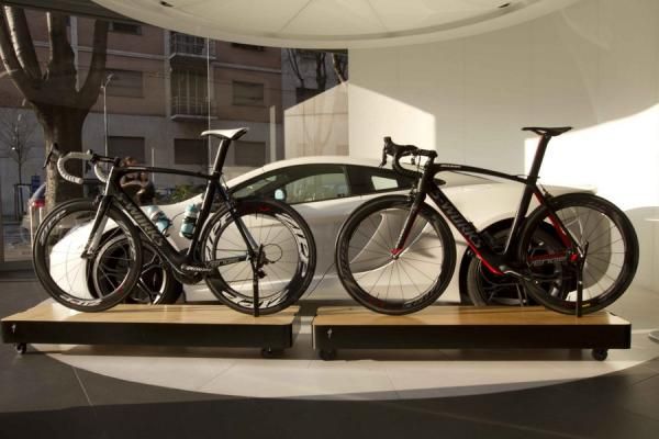 Boonen's Specialized Venge McLaren alongside the McLaren MP4-12C