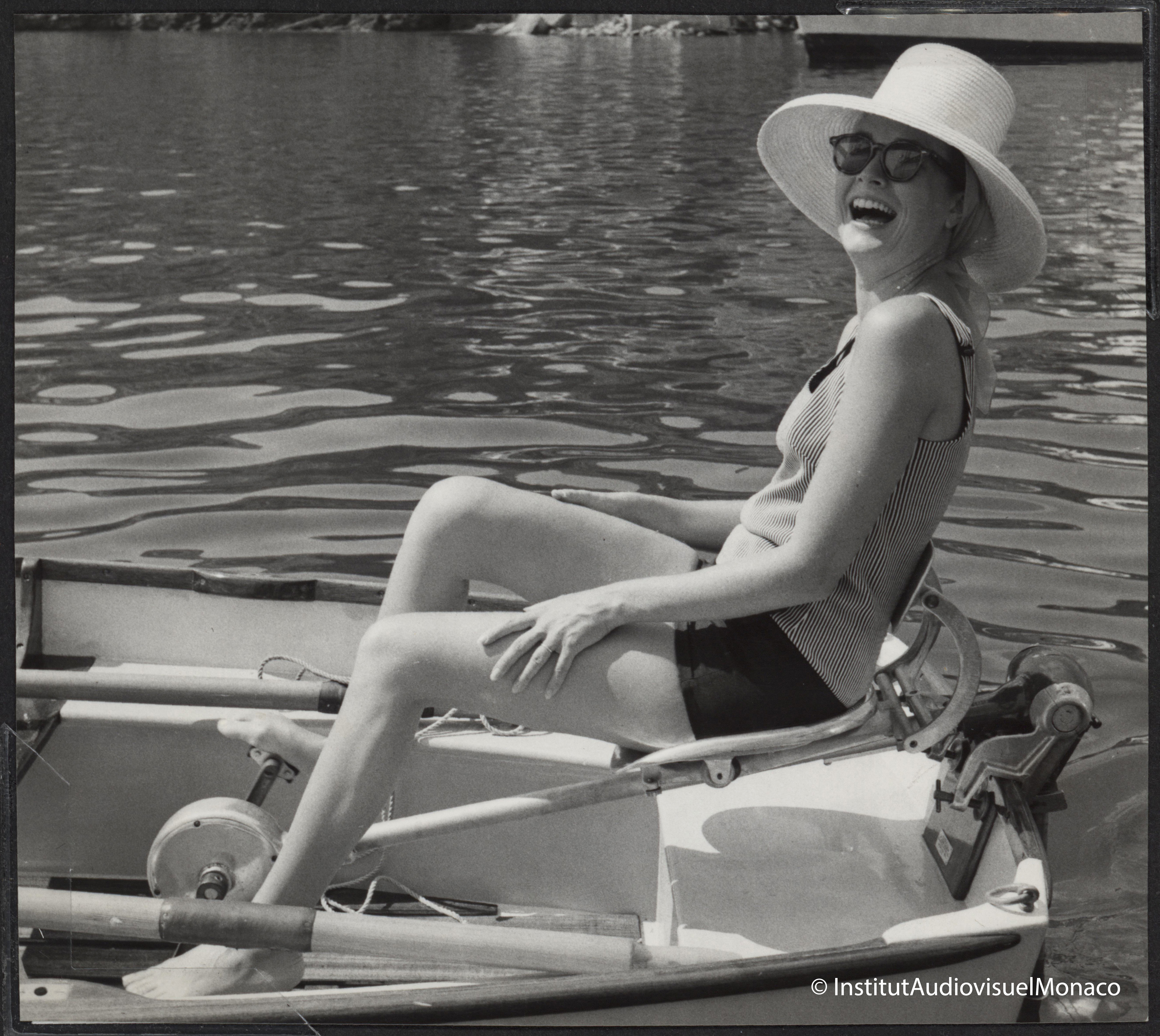 Grace Kelly relaxes on the water in Grace Kelly: Lost Tapes of a Princess