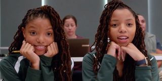 Halle and Chloe Bailey as Sky and Jaz in Grown-ish