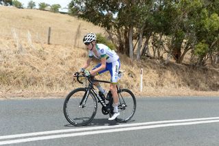 Lucas Hamilton (UniSA-Australia) riding up Willunga Hill during the Tour Down Under