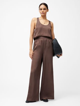 Sera Eco Satin Elasticated Wide Leg Trousers