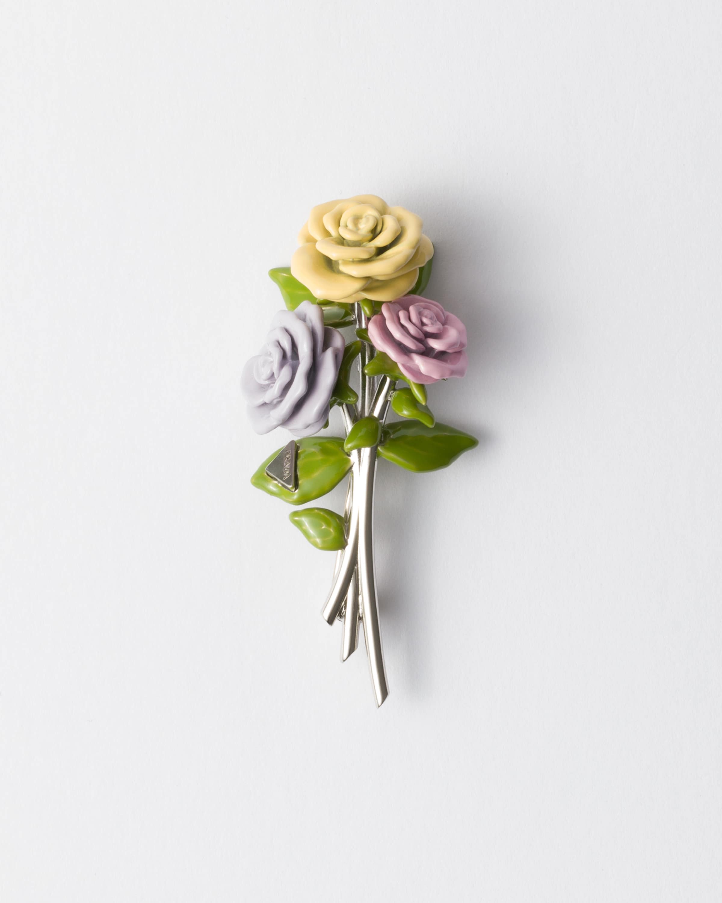 Enameled Metal Brooch