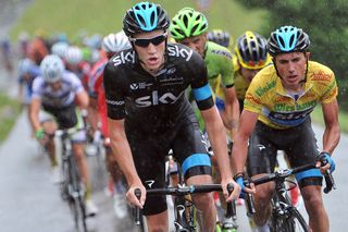 Joshua Edmondson and Peter Kennaugh in action during Stage 3 of the 2014 Tour of Austria