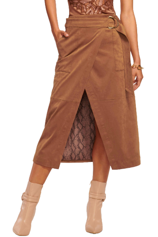 Ramy Brook Delphia Faux Suede Wrap Skirt (was $345) 