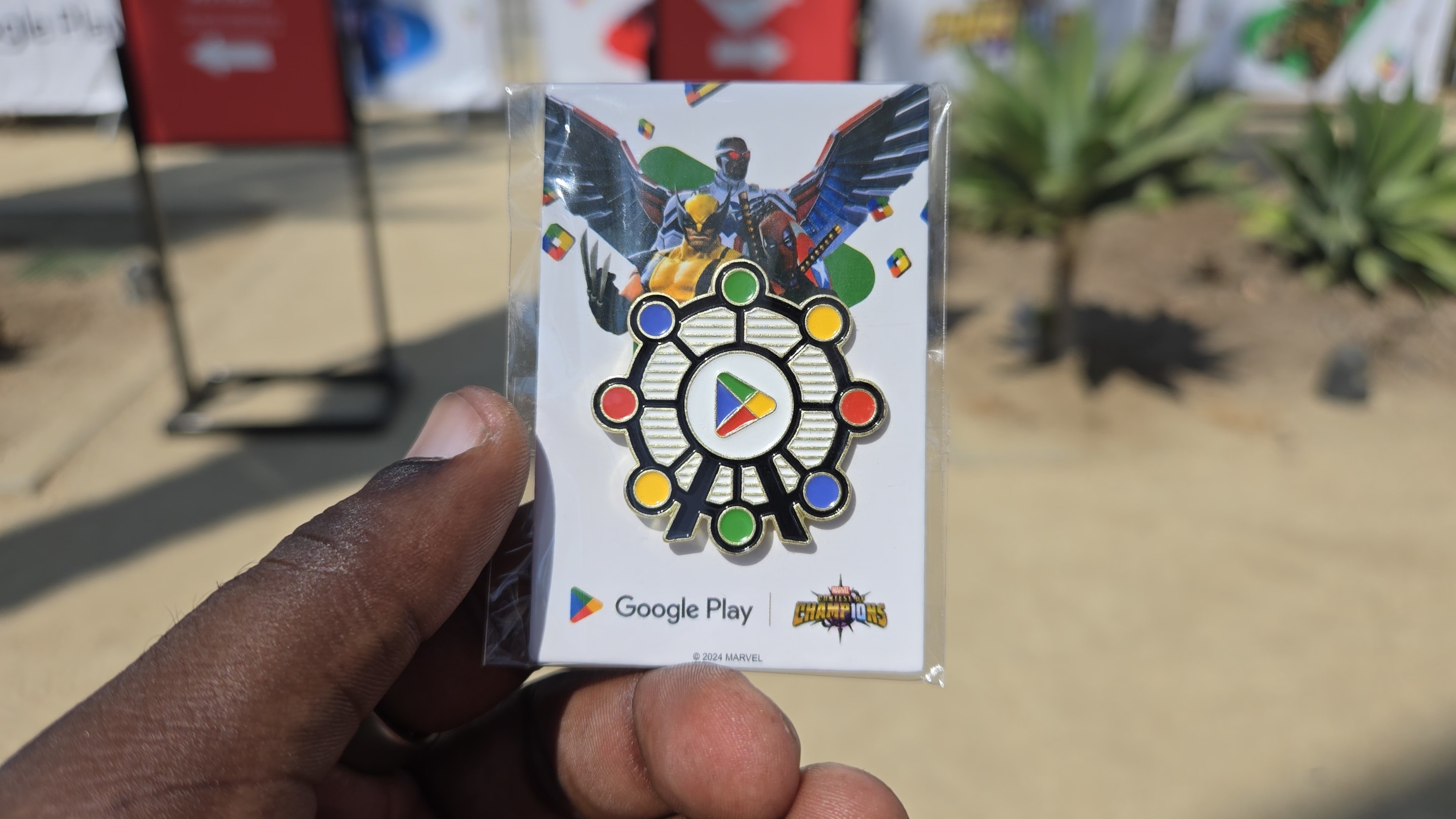 A Google Play Ferris wheel pin