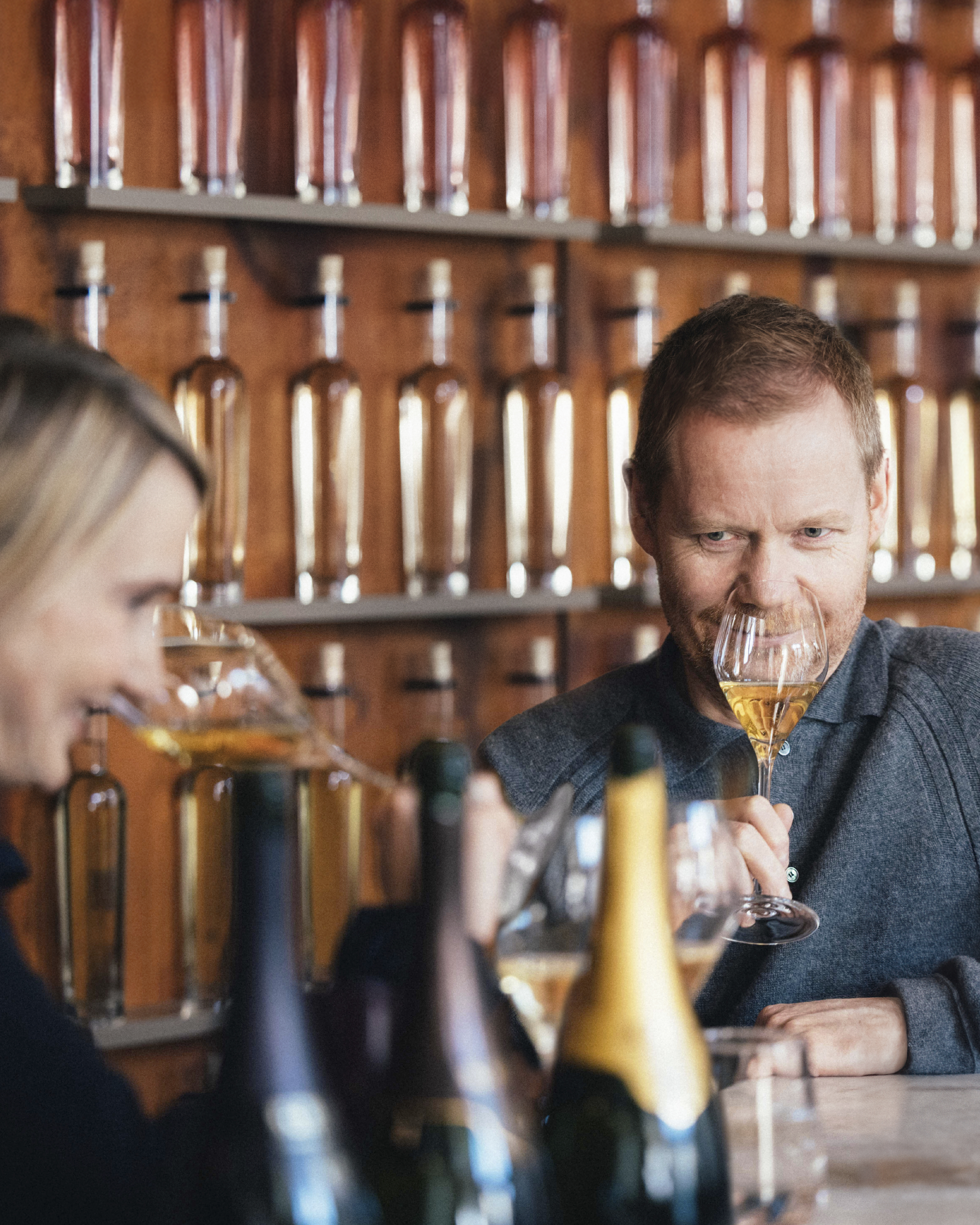 Composer Max Richter and Krug champagnes