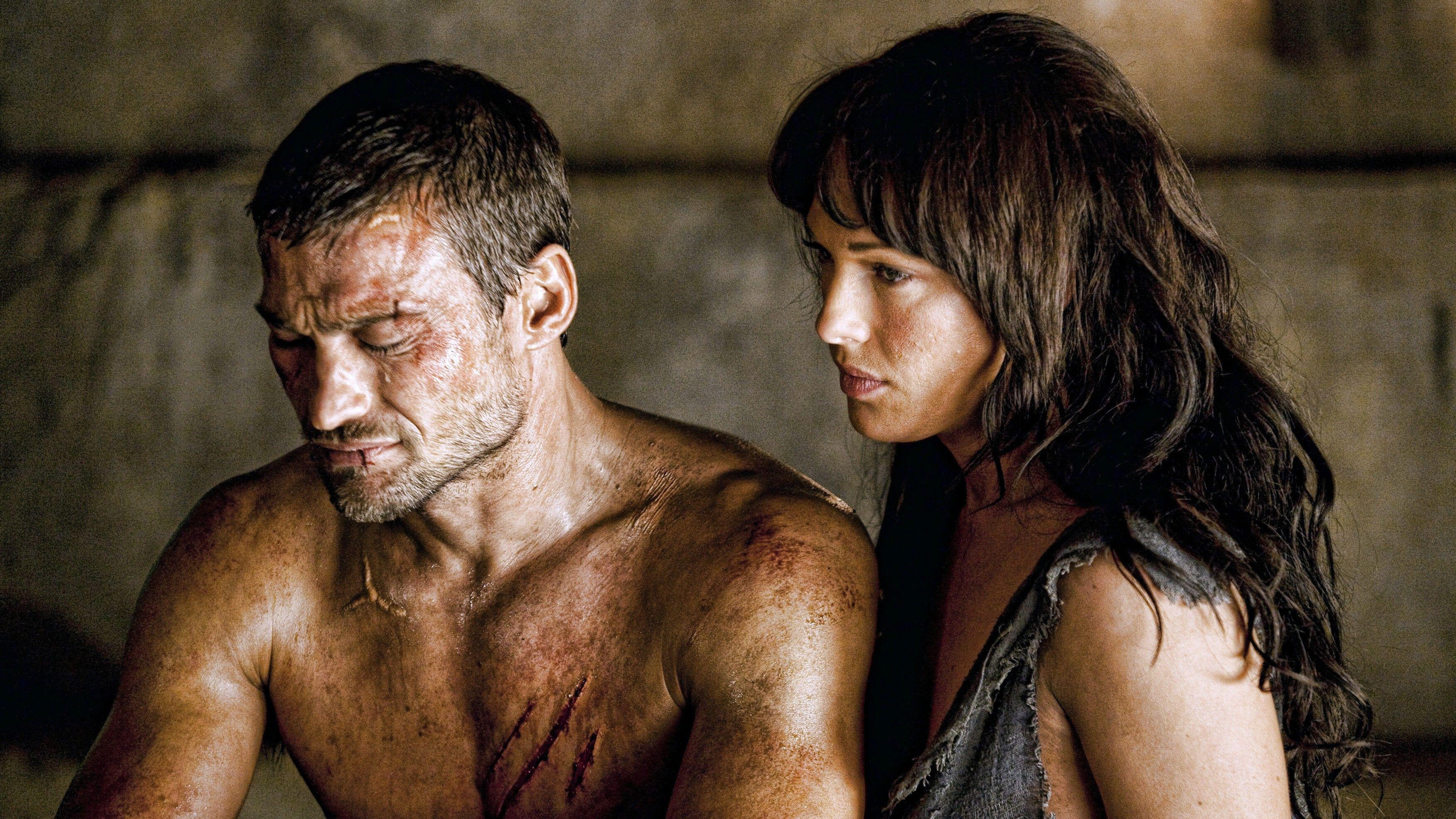 L-R: Andy Whitfield and Erin Cummings in a scene from &quot;Spartacus: Blood and Sand&quot;