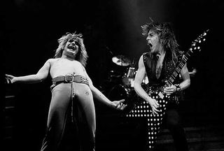 Ozzy Osbourne and Randy Rhoads onstage