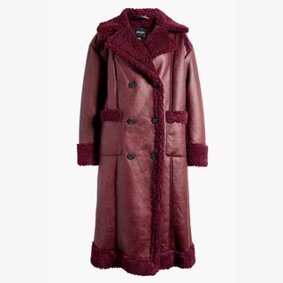 Burgundy longline coat from Nordstrom