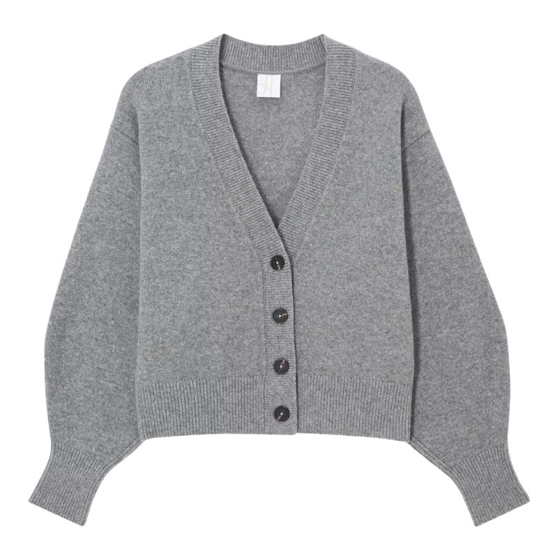 A cutout of a grey John Lewis cardigan