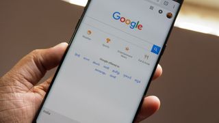 The Google Search homepage on an Android phone