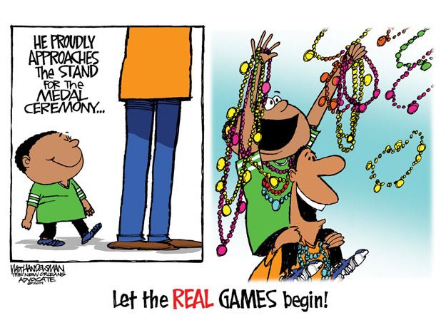 Editorial cartoon Mardi Gras