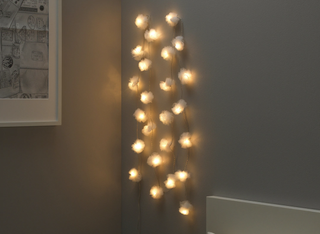 scrunchy flower white fairy lights for bedroom lighting from Ikea