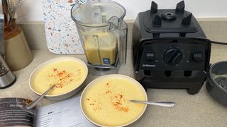 Testing hot soup in the Vitamix E310 Explorian