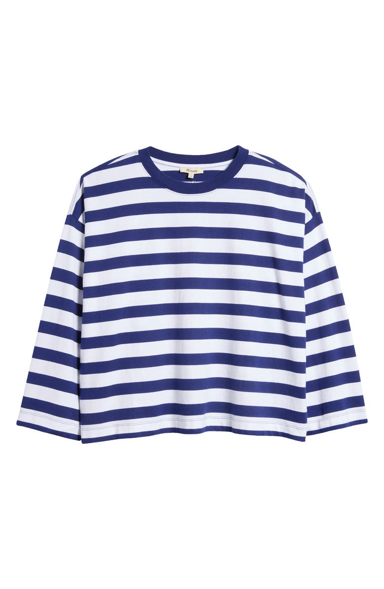 Stripe Oversize Long Sleeve Crewneck T-Shirt