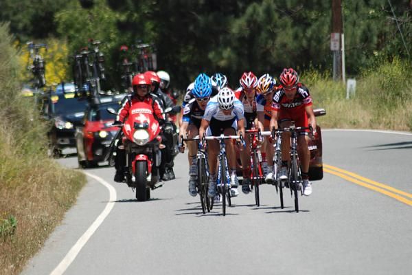 Alexander Efimkin (Team Type 1) and George Hincapie (BMC) lead the break.