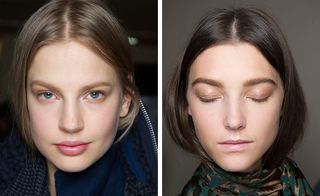 The heavy layers and rich palette of Sacai's collection were contrasted by barely-there make-up and loose faux-bobs