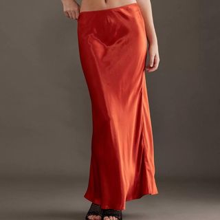 Burnt orange maxi skirt from Anthropologie