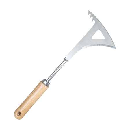 Easeday Crack Weeder Tool, 13.4" Stainless Steel L-Shaped Crevice Weeder for Sidewalk Patios, Manual Hand Weed Puller With Ergonomic Wood Handle, 1 Pack
