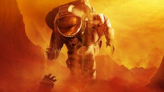 An astronaut on Mars reaches towards a hand in the key art from For All Mankind season 3