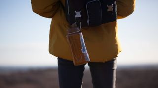 Hiking person with a water bottle