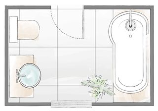 over-bath shower layout