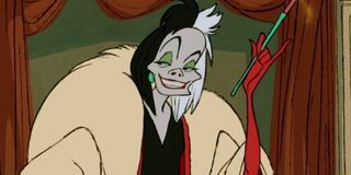 Cruella de Vil and her menacing grin