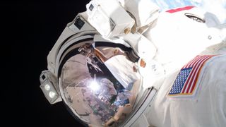 Astronaut Chris Cassidy on a spacewalk.