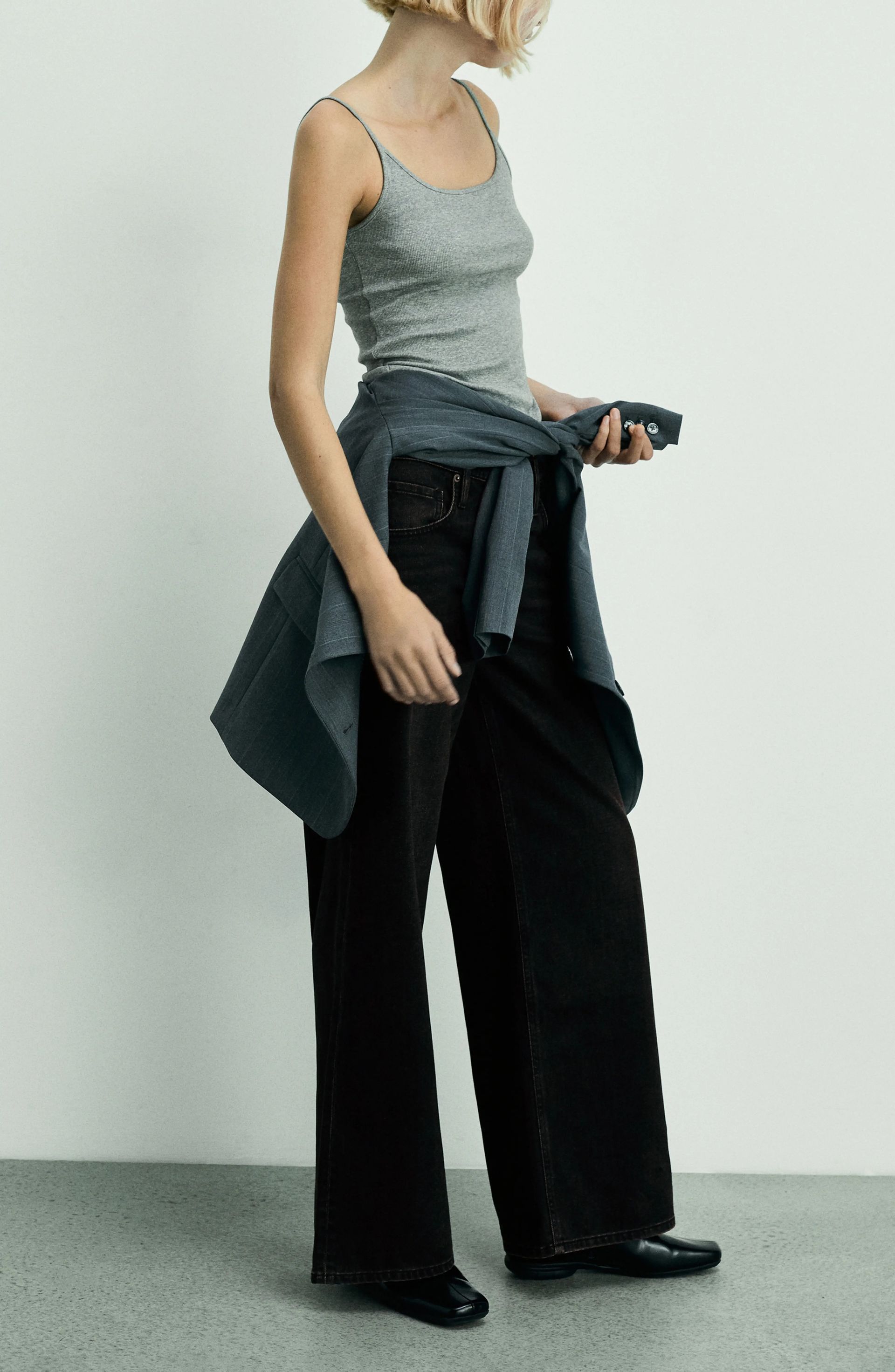 MANGO, Low Rise Wide Leg Jeans