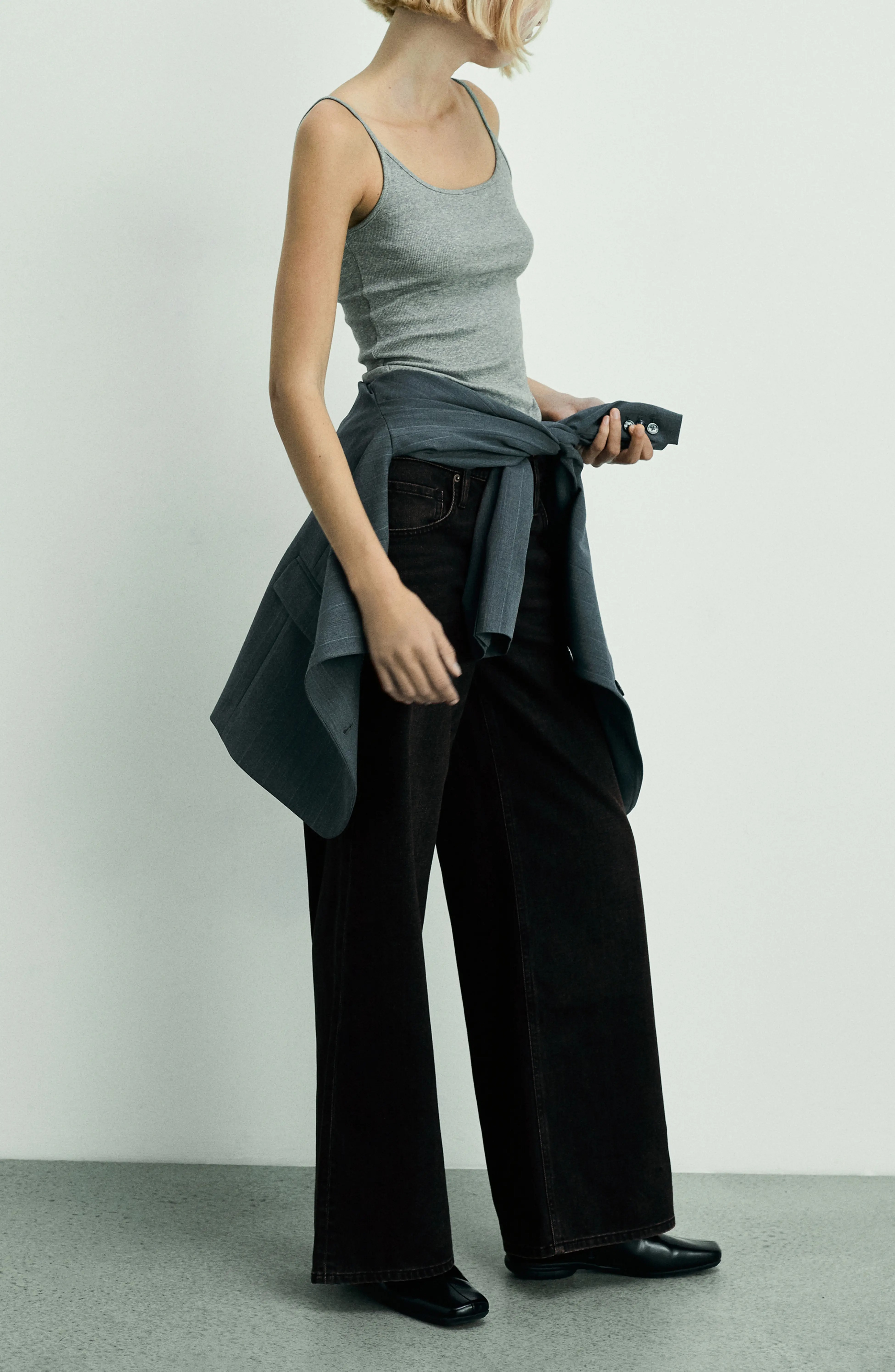 MANGO, Low Rise Wide Leg Jeans