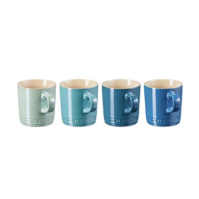 Le Creuset blue mugs