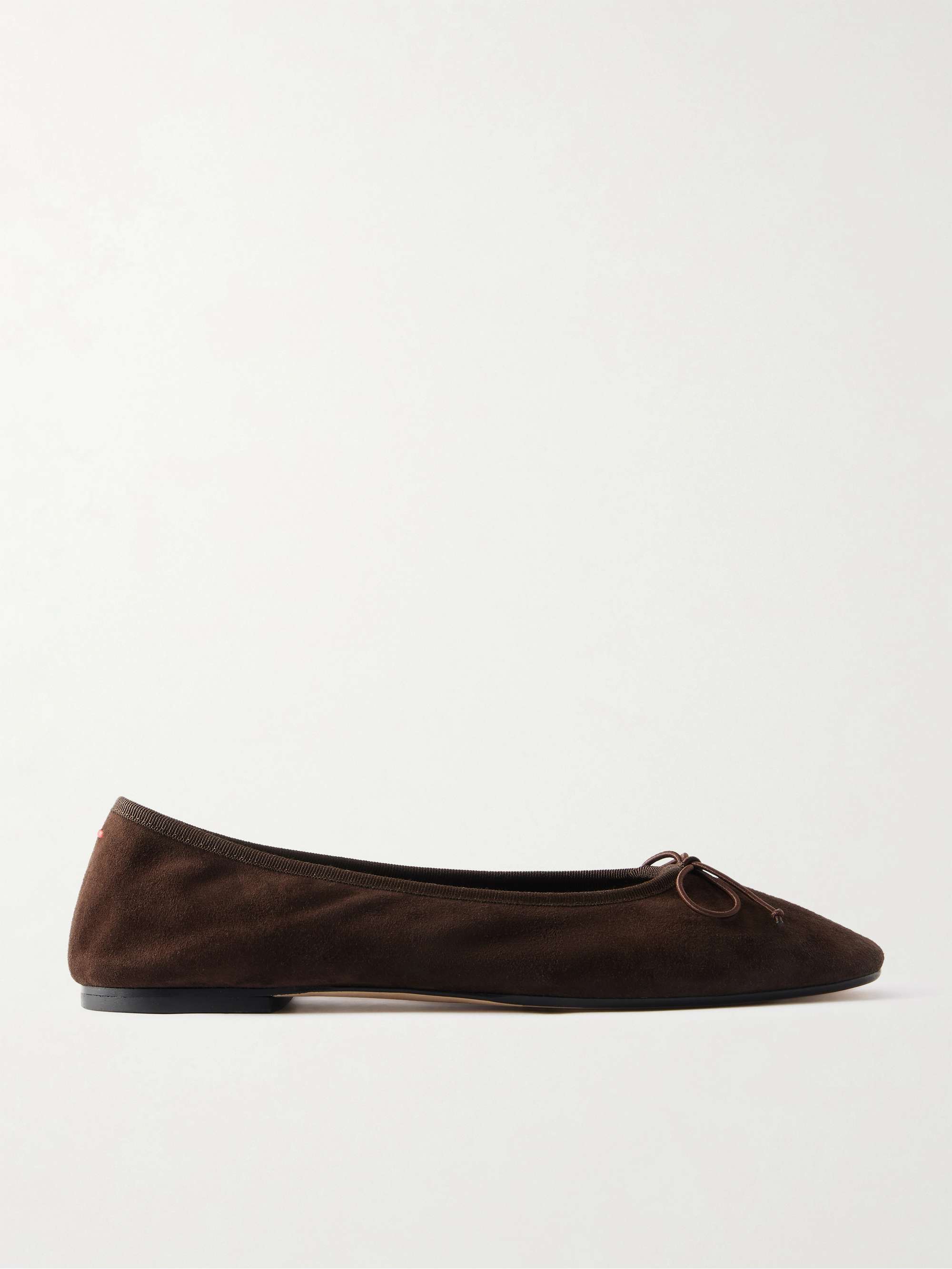 Tiby Bow-Detailed Suede Ballet Flats