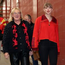 Taylor Swift and Donna Kelce enter arrowhead stadium in coordinating outfits