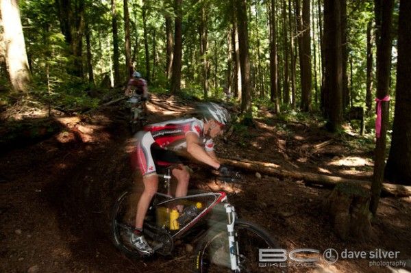 A rider in the trees on stage 1