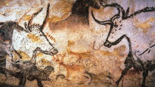 Aurochs, horses and deer painted in Chauvet Cave in France. These images were created between 28,000 and 37,000 years ago.