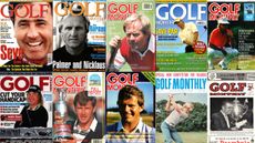 A montage of old Golf Monthly front covers through the years