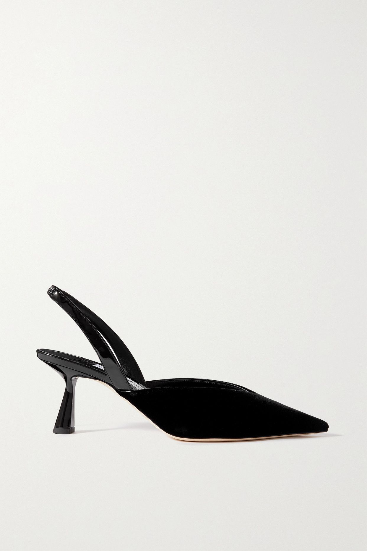 Maryanne 65 velvet and patent-leather slingback pumps