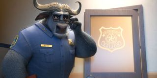 Chief Bogo looking stern in Zootopia