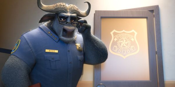 Chief Bogo looking stern in Zootopia