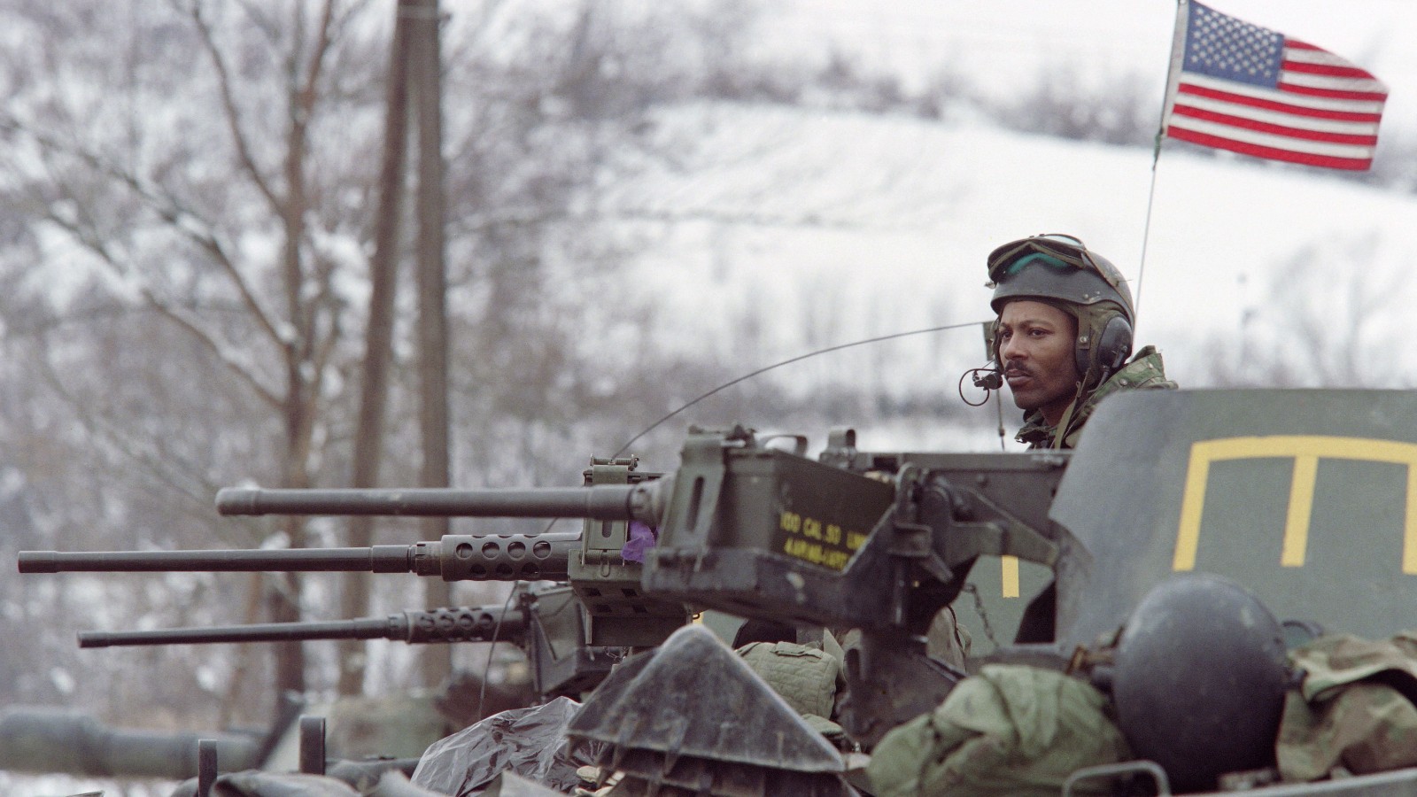 An American NATO soldier photographed in Bosnia, 1996