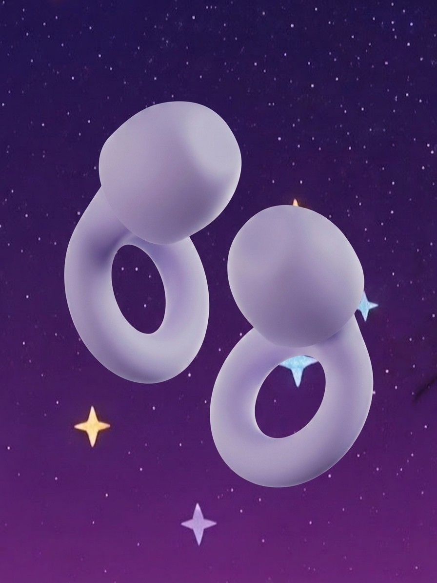The Loop Quiet2 ear plugs against a starry background edited by Gemini