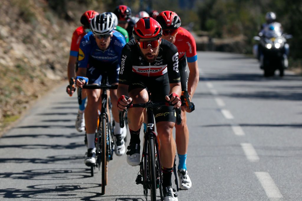 VALDEBLORE LA COLMIANE FRANCE MARCH 13 Thomas De Gendt of Belgium and Team Lotto Soudal during the 79th Paris Nice 2021 Stage 7 a 119km stage from Le Broc to Valdeblore La Colmiane 1501m Breakaway Stage itinerary redesigned due to COVID19 lockdown imposed in the city of Nice ParisNice on March 13 2021 in Valdeblore La Colmiane France Photo by Bas CzerwinskiGetty Images