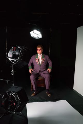 Behind the scenes of a shoot of Sir Elton John shot by Master of Light Greg Gorman using the Rotolight Anova PRO 2.