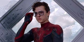 Tom Holland as Spider-Man in Far From Home on London Bridge