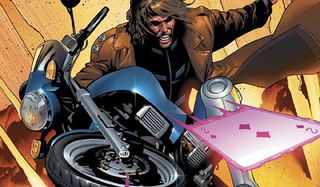 Gambit with motorcycle comics