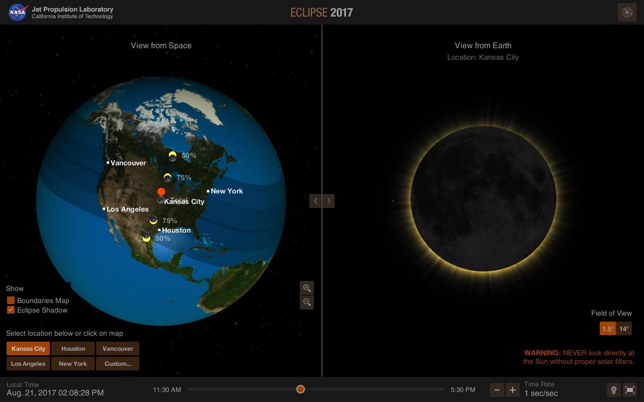 Visualize the Total Solar Eclipse with NASA's 3D App Space