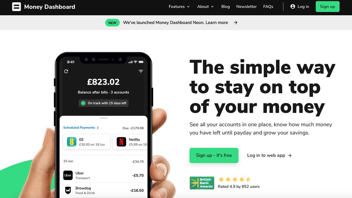 Money Dashboard TechRadar